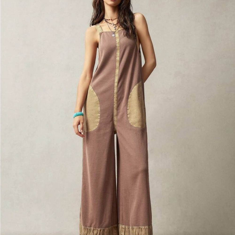 Chic Tan Sleeveless Jumpsuit - Picture 3 of 9